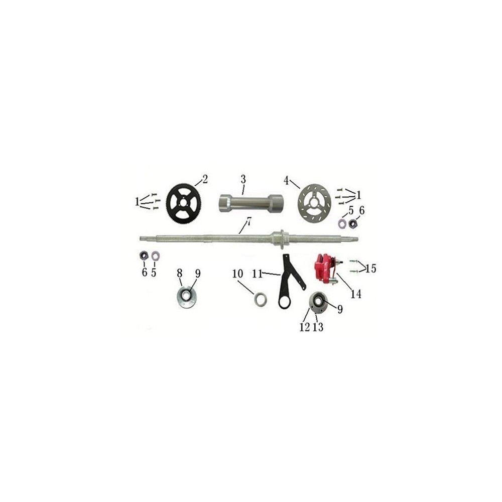 ASSE POSTERIORE MINIATV RAPTOR 49CC 2 TEMPI MINIQUAD