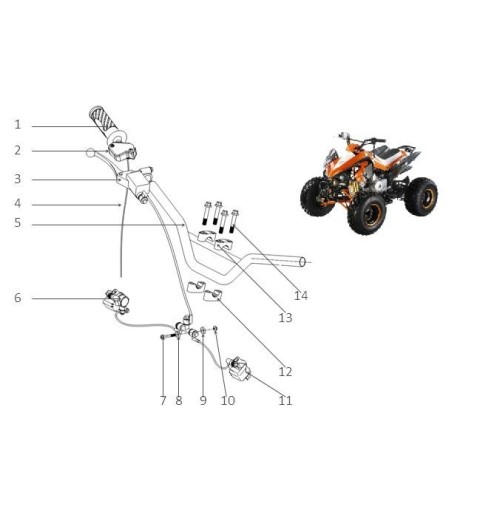 SET FRENI IDRAULICI ANTERIORI QUAD 125 SPORT - pinze pompa leva freno tubo