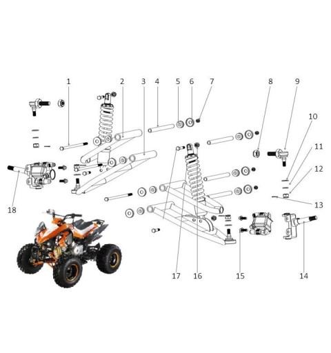 BOCCOLE 01pz boccola BRACCI OSCILLANTI QUAD 125 SPORT - miniquad 4 tempi