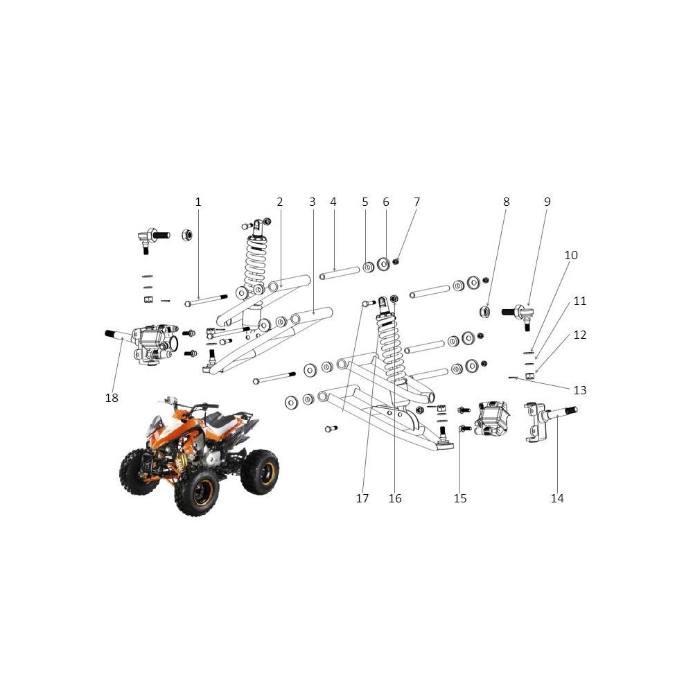 BOCCOLE 01pz boccola BRACCI OSCILLANTI QUAD 125 SPORT - miniquad 4 tempi