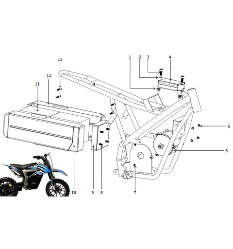 CONTENITORE BOX per 2 BATTERIE PER MINICROSS ELETTRICO LION