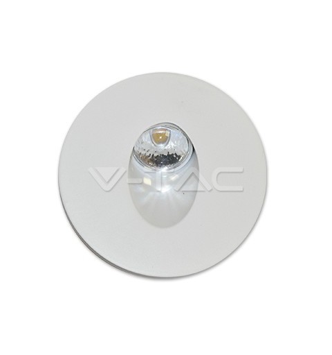 V-TAC 1208 SEGNAPASSO 3W Spot LED Luce scale Rotondo Corpo Bianco Bianco naturale