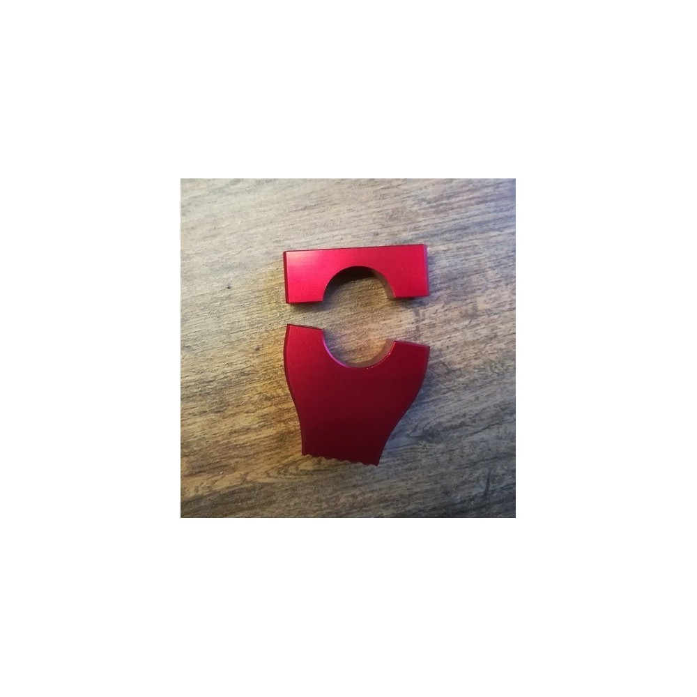 1PZ SUPPORTO MANUBRIO 28mm CNC ROSSO KRZ170 RACING RAISER FISSA