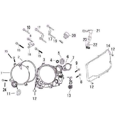 CARTER COPRI FRIZIONE + GUARNIZIONE - blocco motore pit bike krz 170 kayo 4 tempi