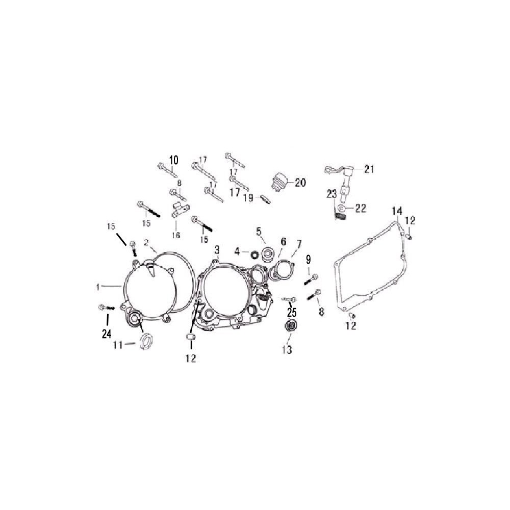 CARTER COPRI FRIZIONE + GUARNIZIONE - blocco motore pit bike krz 170 kayo 4 tempi