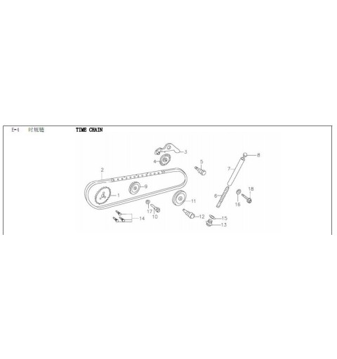 kit set di distribuzione blocco motore yx 140cc