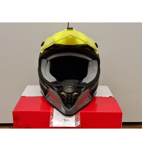 CASCO MOTOCROSS ONE HELMETS RACING MOTO GIALLO FLUO NERO