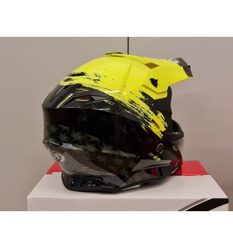 CASCO MOTOCROSS ONE HELMETS RACING MOTO GIALLO FLUO NERO