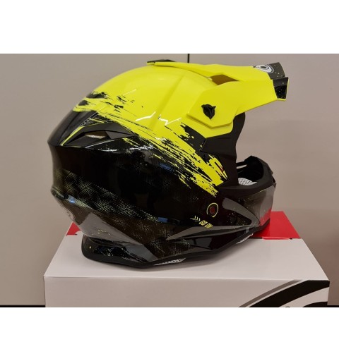 CASCO MOTOCROSS ONE HELMETS RACING MOTO GIALLO FLUO NERO