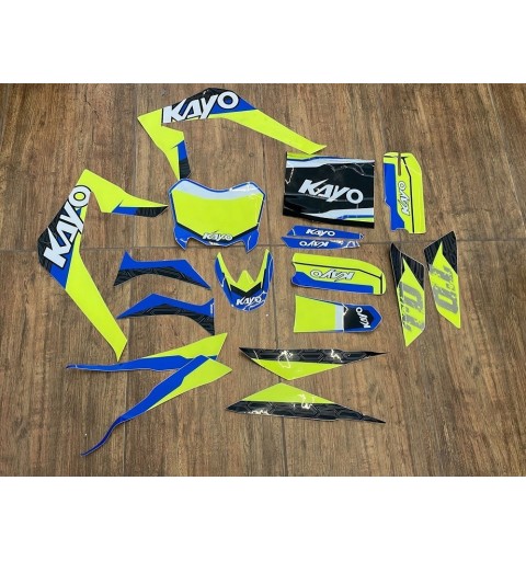 ADESIVI GIALLO FLU PER PITBIKE KAYO TD125 TSD110 TS90 TS90R