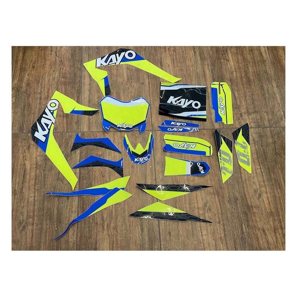 ADESIVI GIALLO FLU PER PITBIKE KAYO TD125 TSD110 TS90 TS90R