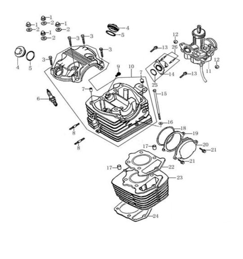 GUARNIZIONE CILINDRO MOTORE QUAD KAYO A200