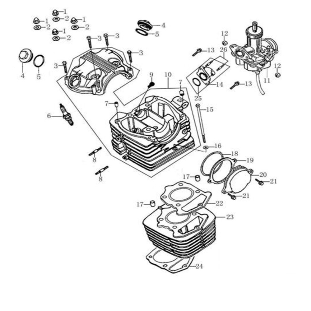 GUARNIZIONE CILINDRO MOTORE QUAD KAYO A200