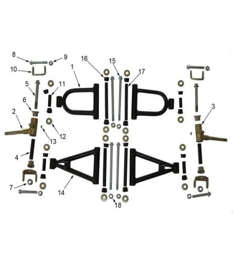 BOCCOLE braccetti anteriori quad miniquad 4 tempi 110cc