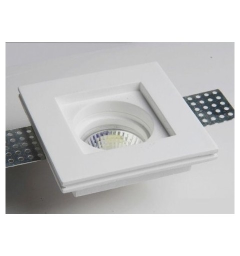 mc9222 FARETTO IN GESSO QUADRATO DA INCASSO X CONTROSOFFITTI A SCOMPARSA X LAMPADE LED