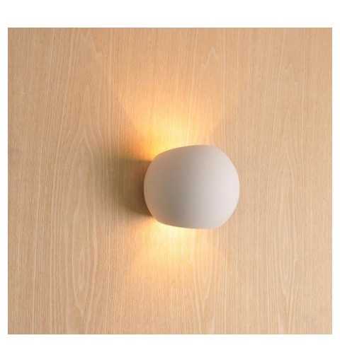 mw-8415 FARETTO DOPPIA LUCE IN GESSO ROTONDO DA ESTERNO MURO X LAMPADE LED G9