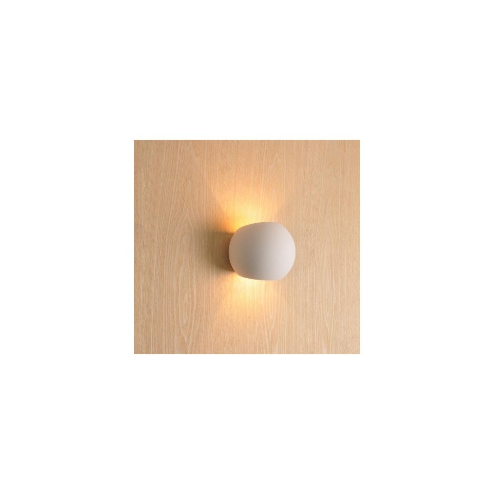 mw-8415 FARETTO DOPPIA LUCE IN GESSO ROTONDO DA ESTERNO MURO X LAMPADE LED G9