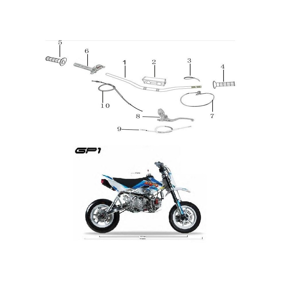 MANUBRIO BASSO MOTARD KAYO GP1 RACING - pit bike stradale minimoto