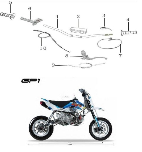 MANUBRIO BASSO MOTARD KAYO GP1 RACING - pit bike stradale minimoto