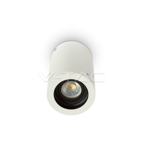 V-TAC 3627 FARO PLAFONIERA SOFFITTO GU10 Adattatore per Faretti Rotondo Bianco