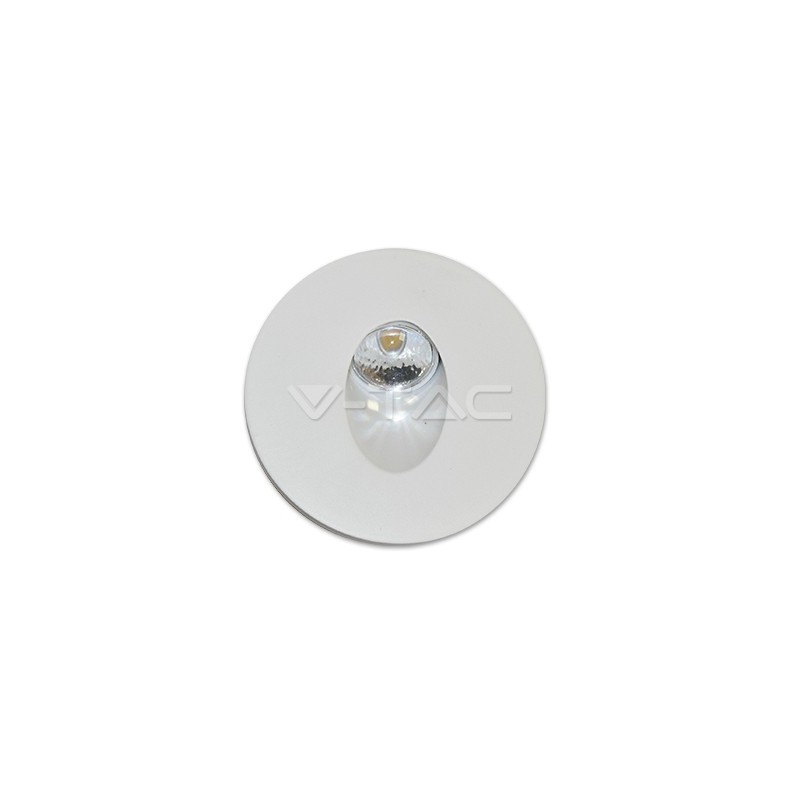 V-TAC 1208 SEGNAPASSO 3W Spot LED Luce scale Rotondo Corpo Bianco Bianco naturale