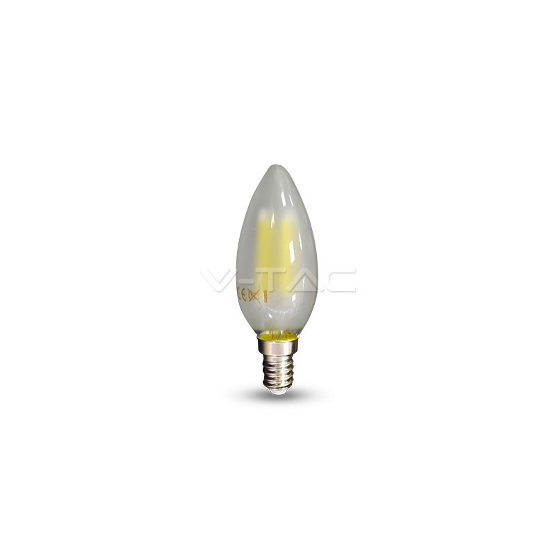 Lampadina LED - 4W Filament E14 Opaco Candela Bianco