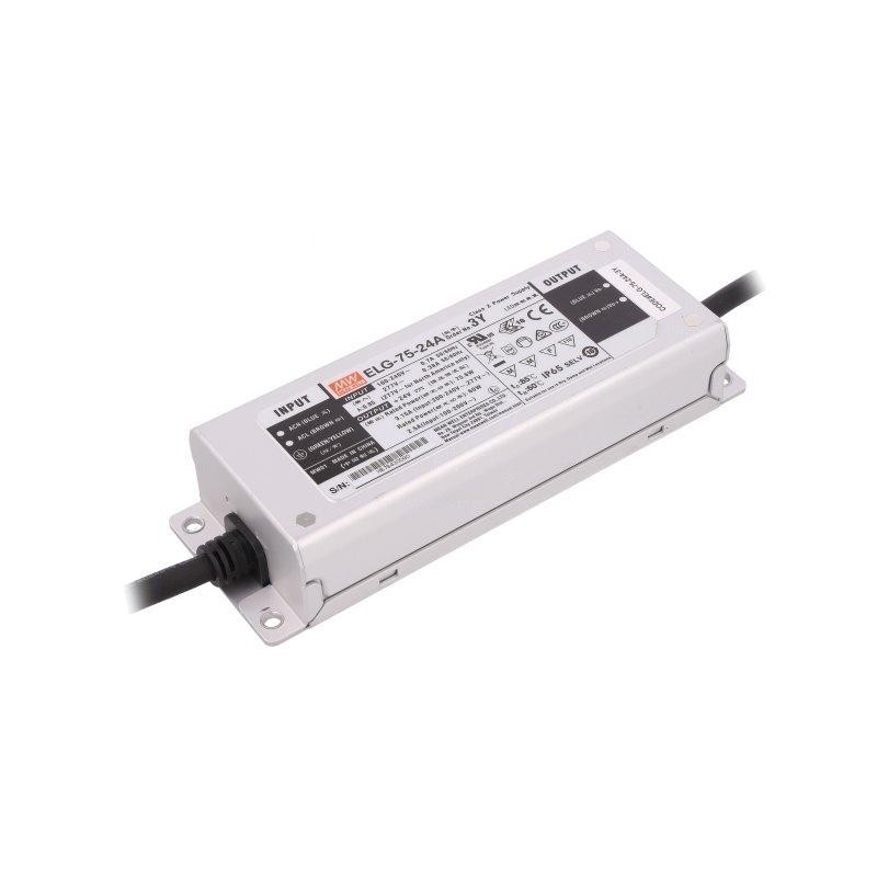 MEAN WELL ELG-75-24 a-3y CARICA Alimentatore SWITCHED-MODE LED 75.6W 24VDC