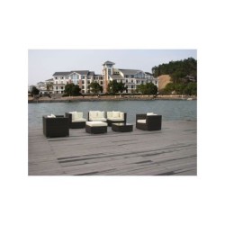 SET 3004 SCOMPONIBILE RATTAN - mobili giardino salotto divano poltrona sofa