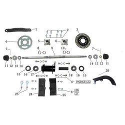 FLANGIA SUPPORTO CORONA QUAD SULL'ASSE POSTERIORE ATV 110 4 TEMPI