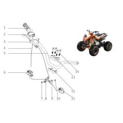 SET FRENI IDRAULICI ANTERIORI QUAD 125 SPORT - pinze pompa leva freno tubo