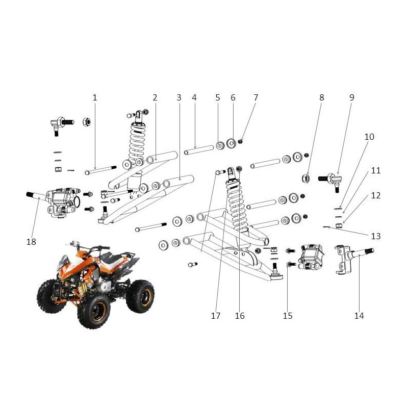 BOCCOLE 01pz boccola BRACCI OSCILLANTI QUAD 125 SPORT - miniquad 4 tempi