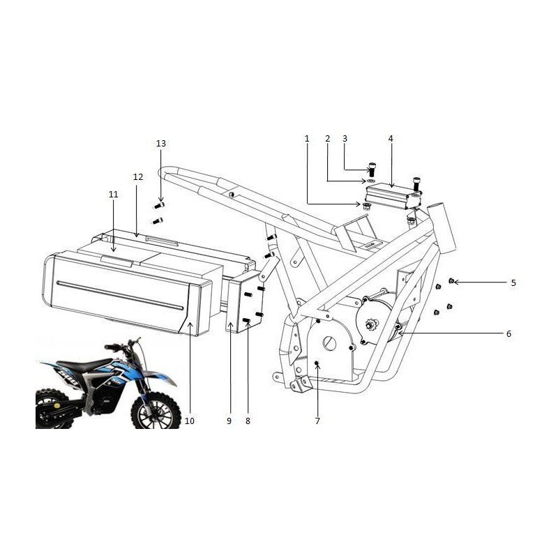 CONTENITORE BOX per 2 BATTERIE PER MINICROSS ELETTRICO LION