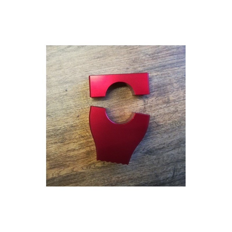 1PZ SUPPORTO MANUBRIO 28mm CNC ROSSO KRZ170 RACING RAISER FISSA