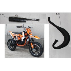 MARMITTA MINICROSS FALCO - espansione + silenziatore minimoto cross 2 tempi 49cc