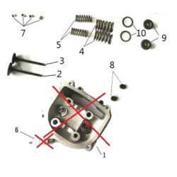 SET COMPLETO VALVOLE TESTA BLOCCO MOTORE KAYO AU180 180CC