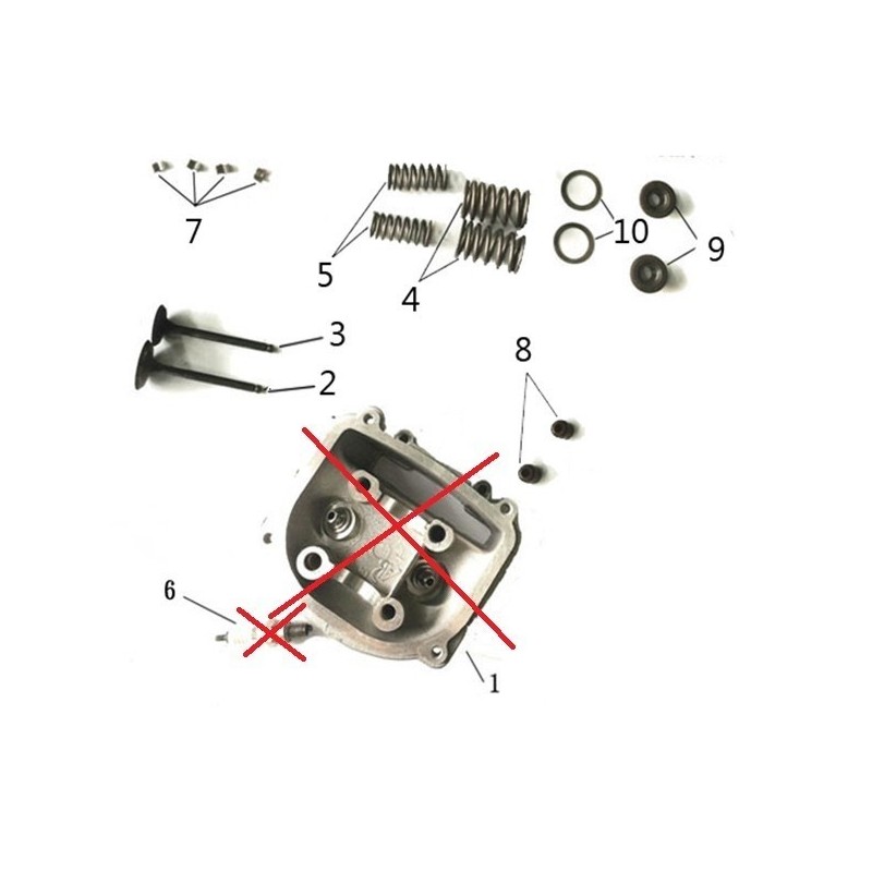 SET COMPLETO VALVOLE TESTA BLOCCO MOTORE KAYO AU180 180CC