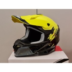 CASCO MOTOCROSS ONE HELMETS RACING MOTO GIALLO FLUO NERO