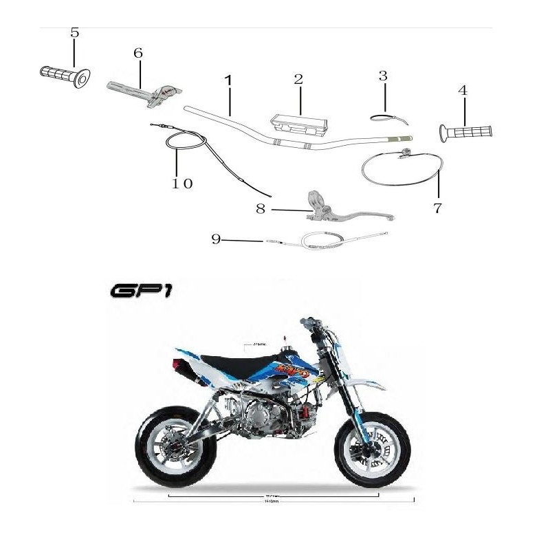 MANUBRIO BASSO MOTARD KAYO GP1 RACING - pit bike stradale minimoto