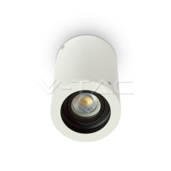 V-TAC 3627 FARO PLAFONIERA SOFFITTO GU10 Adattatore per Faretti Rotondo Bianco