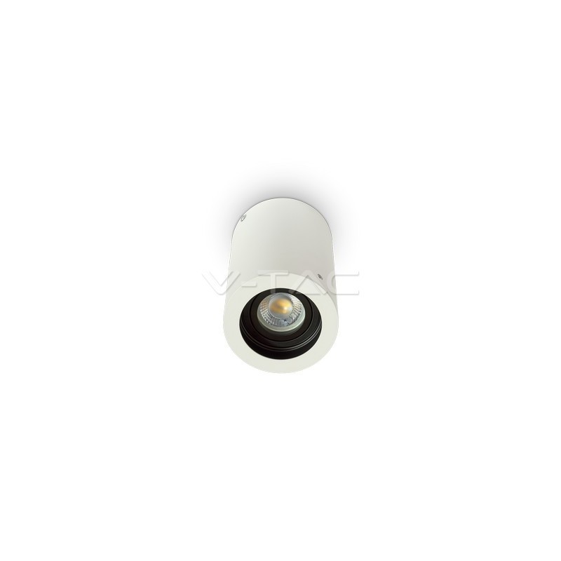 V-TAC 3627 FARO PLAFONIERA SOFFITTO GU10 Adattatore per Faretti Rotondo Bianco